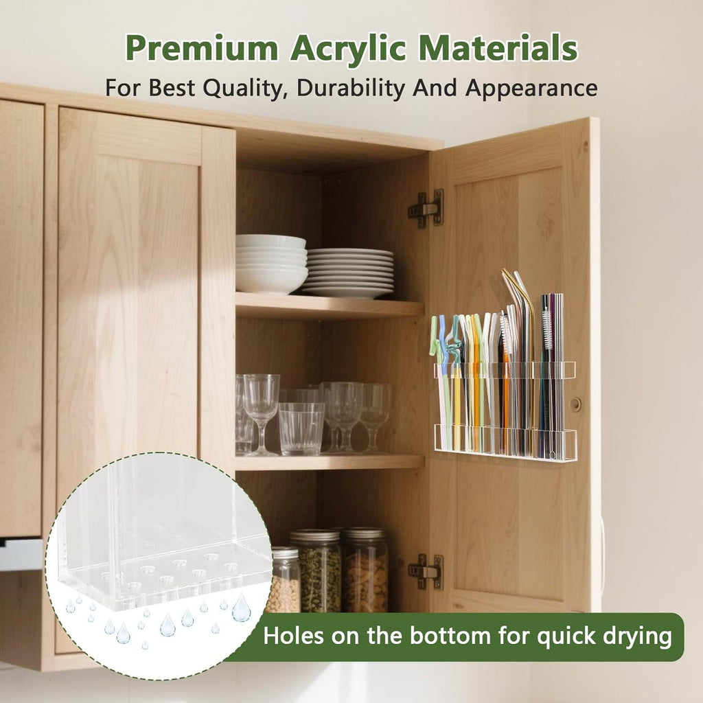 🔥Straw Holder for Cabinet Door-2025 Reusable Utensil Storage for Kitchen Cupboard